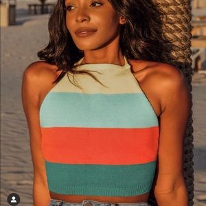 VICI Stripped Crop Top